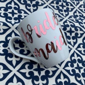 New White & Rose Gold Bridesmaid Coffee Mug